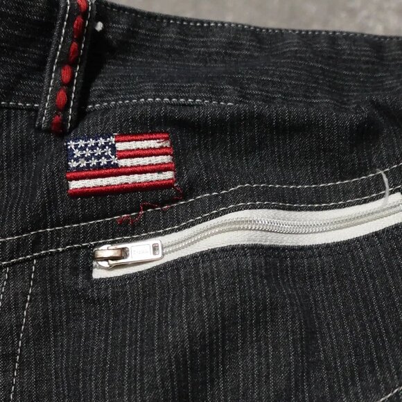 Stars & Stripes Knee Patch Breeches Pants Women Size 30 Black Button Zip Pocket - Picture 14 of 16